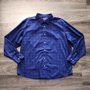 UNTUCKit "Baracci WF" Navy Plaid Dress Shirt